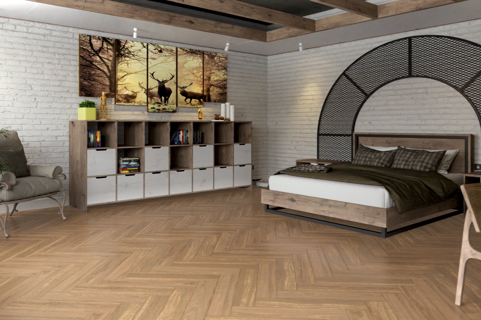 Инженерный паркет «Damy Floor» Натуральный (укладка елочкой) — купить в Волжском