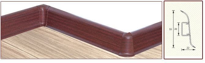 Плинтус "Идеал" пластиковый Комфорт Орех миланский (2500*22*55 мм) — купить в Волжском